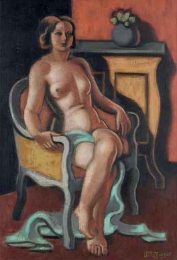 Jean METZINGER - Painting - Nu au fauteuil