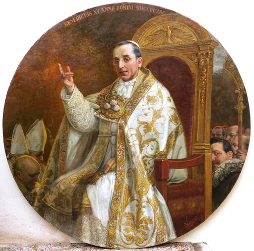 Emilio VASARRI - Pittura - Portrait du pape Benoît XV s