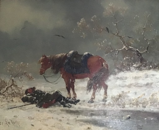 Charles Ferdinand DE LA ROCHE - Gemälde - wounded soldier