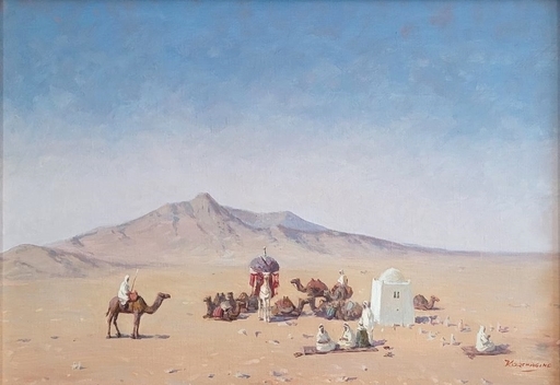Viktor KORTCHAGUINE - Painting - Caravane dans le désert