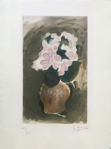 Georges BRAQUE - Grabado - Le Bouquet rose 