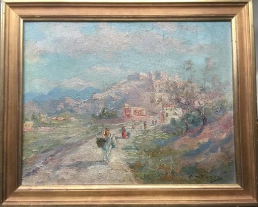 Constantin IONESCU - Peinture - On the road – Oriental landscape – Circa 1910-20