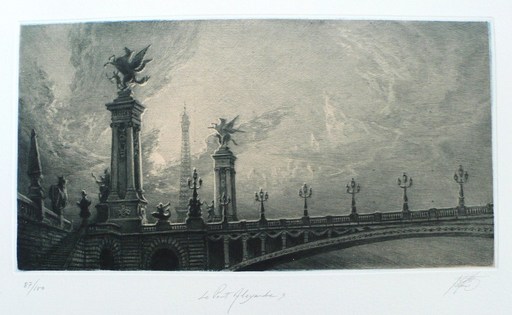 Jean-Michel MATHIEUX-MARIE - 版画 - "Le pont Alexandre 3"