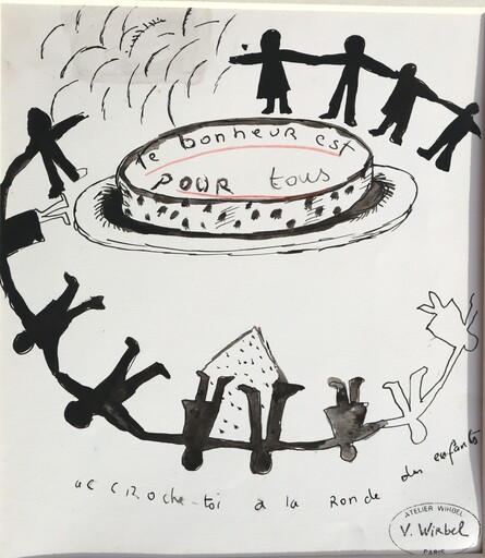 Véronique WIRBEL - Zeichnung Aquarell - "LA RONDE DES ENFANTS"