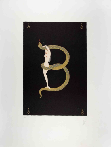ERTÉ - Stampa-Multiplo - B from Alphabet Serie