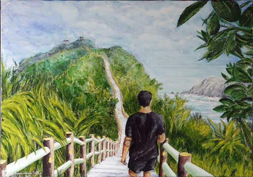 Annie MALARME - Painting - voyage a green island en 2014