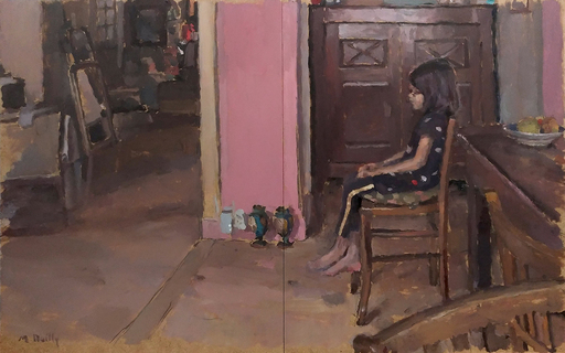 Marc DAILLY - Painting - Zoé dans la robe à pois