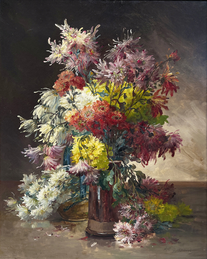Edmond VAN COPPENOLLE - Pittura - Bouquet de fleurs