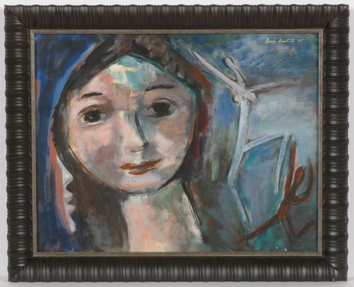 Boris DEUTSCH - Peinture - "Expressionist female portrait", 1965
