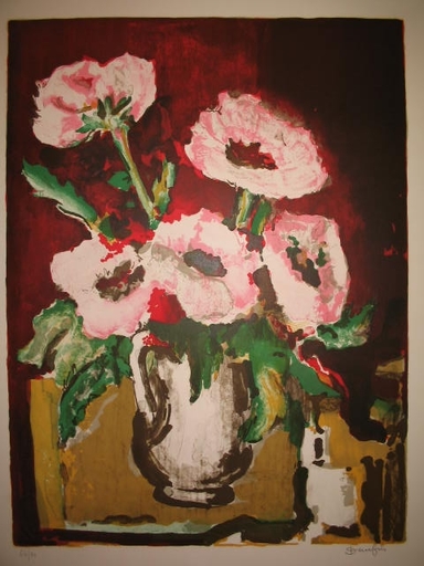 Jacques DAUFIN - 版画 - Fleurs,1965.