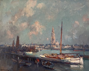 Ludovic JANSSEN - Peinture - Le bateau blanc Anvers 
