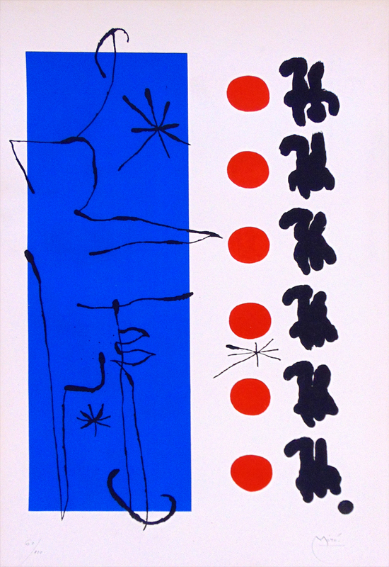 Joan MIRO - Estampe-Multiple - Red and Blue | Rouge et bleu