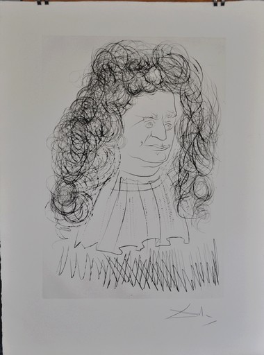 萨尔瓦多·达利 - 版画 - Portrait Jean de la Fontaine 