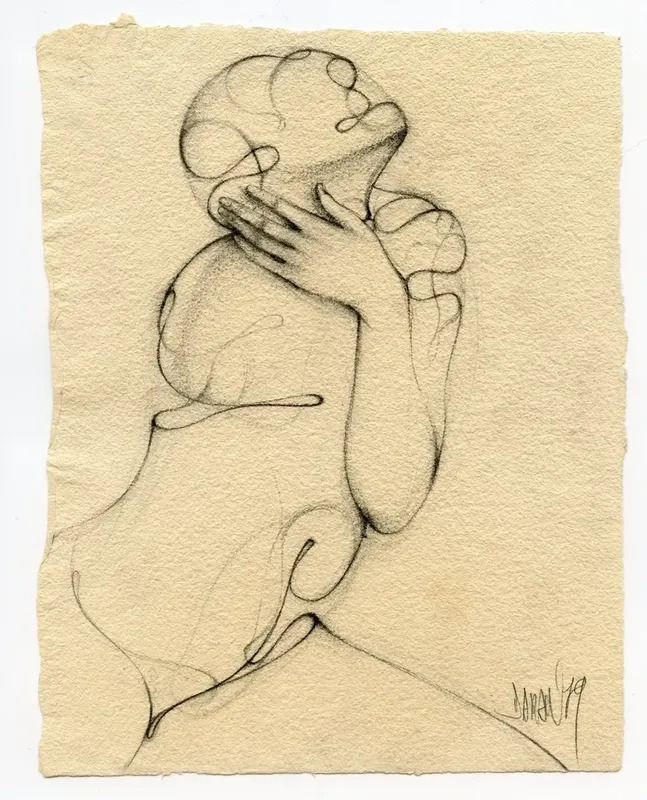 Dessin Erotique Au Crayon 1979 Signé Main Handsigned Drawing