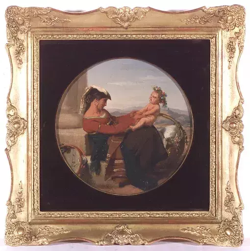 Julius RAST - Peinture - "Neapolitan Scene", Oil, 1830's