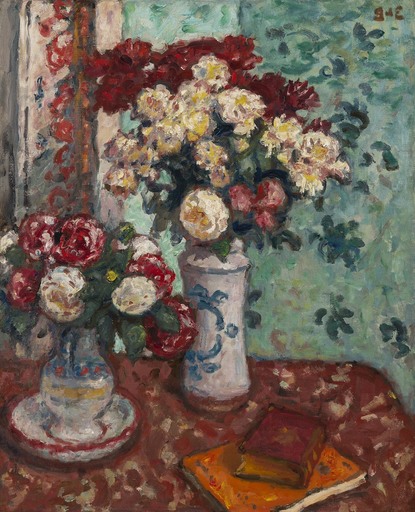 Georges D'ESPAGNAT - Painting - Deux vases de fleurs 