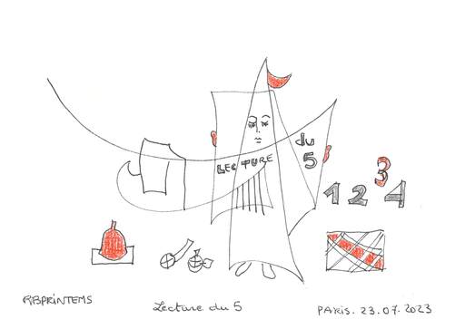 Reine BUD-PRINTEMS - Drawing-Watercolor - "Lecture du 5"