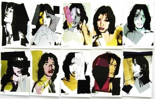 安迪·沃霍尔 - 版画 - Mick Jagger Promotional Cards (10)