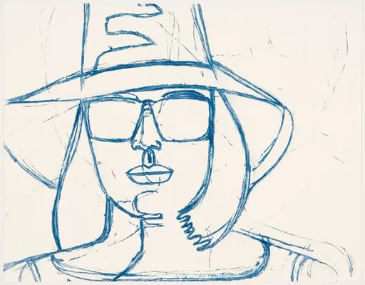 Alex KATZ - Print-Multiple - White Hat and Sunglasses