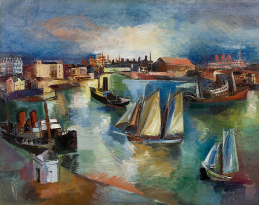 Jean DUFY - Pintura - Entrée du Bassin de la Citadelle au Havre