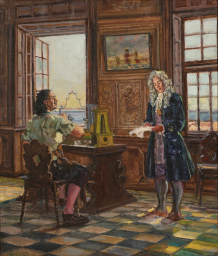 Nikolai RIABININ - Painting - Peter 1 and Menshikov
