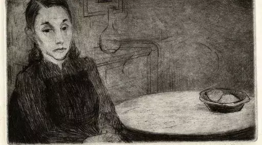 Gustav STETTLER - Print-Multiple - Woman at a Table