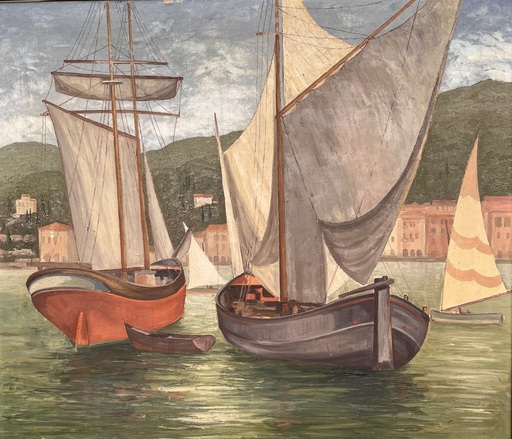 Johannes SCHÜTZ - Pittura - Fischerboote im Hafen von Lerici