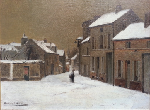 Dominique ROZIER - Gemälde - Village sous la neige