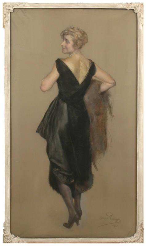 Clemens VON PAUSINGER - Painting - Clemens von Pausinger (1855-1936) "Portrait of  a lady" 1921