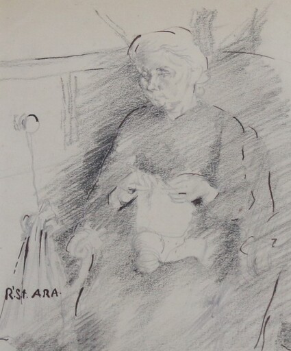 Walter Richard SICKERT - Disegno Acquarello - Elderly lady, seated
