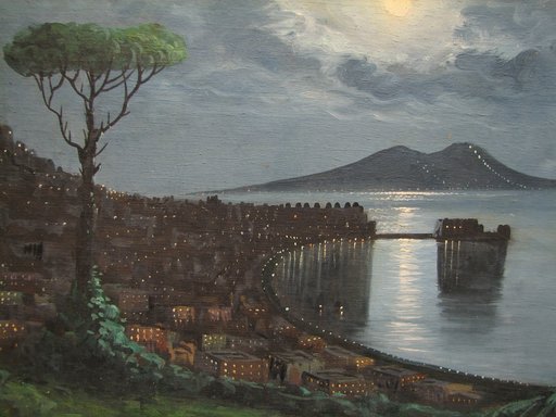 Carlo CIAPPA - Pintura - "Bay of Naples under the Moonlight" 