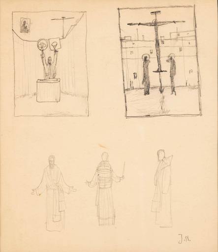 Jerzy NOWOSIELSKI - Dibujo Acuarela - Sacred Motifs
