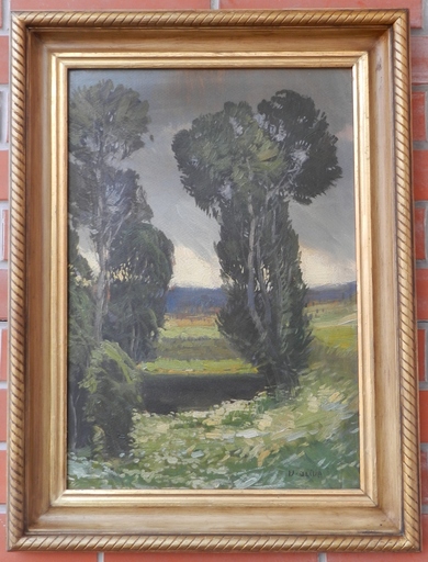 Victor OLIVA - Gemälde - Trees in the country