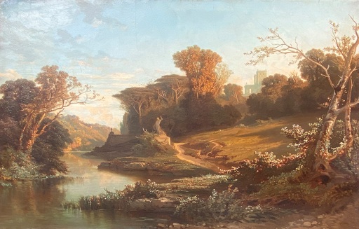 Jean Joseph Xavier BIDAULD - Pittura - c. 1820-25 Paysage d’Italie néoclassique lumineux & idéalisé