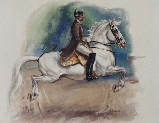 Josefine BATKE-KOLLER - Drawing-Watercolor - "Vienna Riding School" by Josefine Batke-Koller, ca 1950 