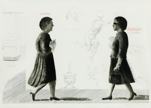 David HOCKNEY - Print-Multiple - Homage to Michelangelo