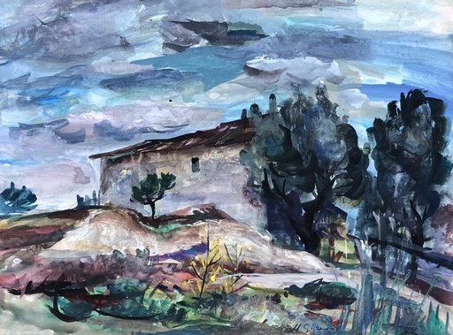 Monique GIRESSE - Drawing-Watercolor - paysage