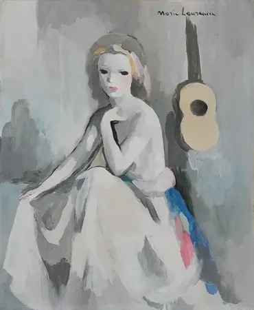 Marie Laurencin、FEMME A GUITARE Femme à la guitare by | Marie LAURENCIN | buy art online