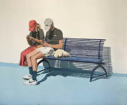 Karine BARTOLI - Gemälde - Jeunes Sur un Banc 