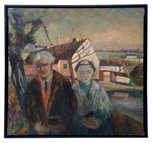 Alfred PIETERCELIE - Gemälde - The old couple