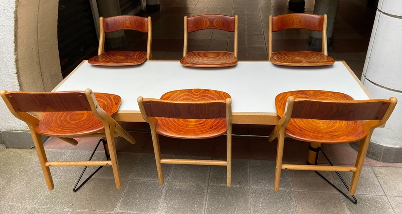 Marc HELD - Ensemble table et 6 chaises - Marc Held 