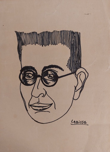 Félix LABISSE - Disegno Acquarello - Robert Desnos - portrait