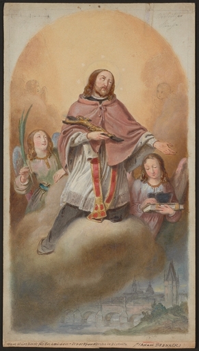 Adam BRENNER - Painting - "Saint John of Nepomuk", Nazarene Painting, ca 1930