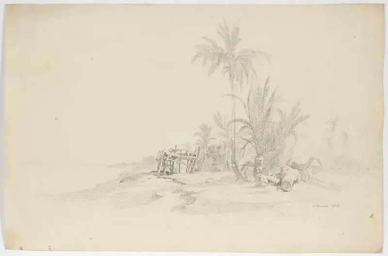 "On the River Nil, Egypt", drawing Charles PIERRON vente en ligne