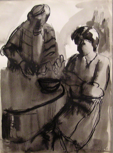 Giovanni PHILIPPONE - Drawing-Watercolor - Figure nell'interno