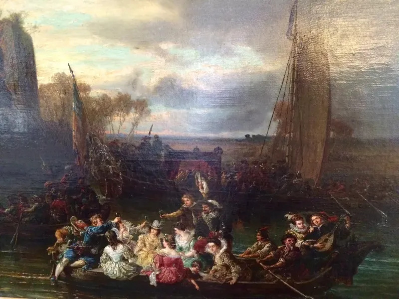 Adelsgesellschaft bei nächtlicher Überfahrt August VON WILLE Online