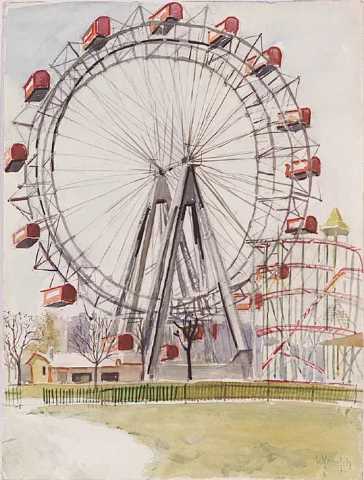 The Giant Ferris Wheel Of Vienna 1950 S By Wilhelmine Poscher