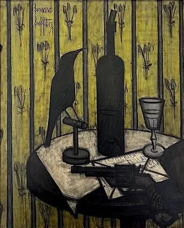 ベルナール・ビュッフェ、「Nature morte au pain」 Lot0518】灰皿のある静物 - ベルナール・ビュッフェ | 第829回