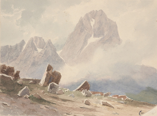 Franz MORO - 水彩作品 - Franz Moro (1875-1961) "View of mountain Lamsenjoch"