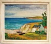 François GOS - 绘画 - Ocean atlantique, maisons Bretagne